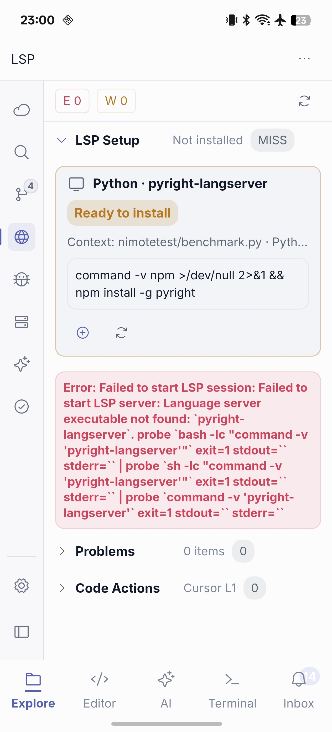 NimoteCode LSP 诊断 — phone