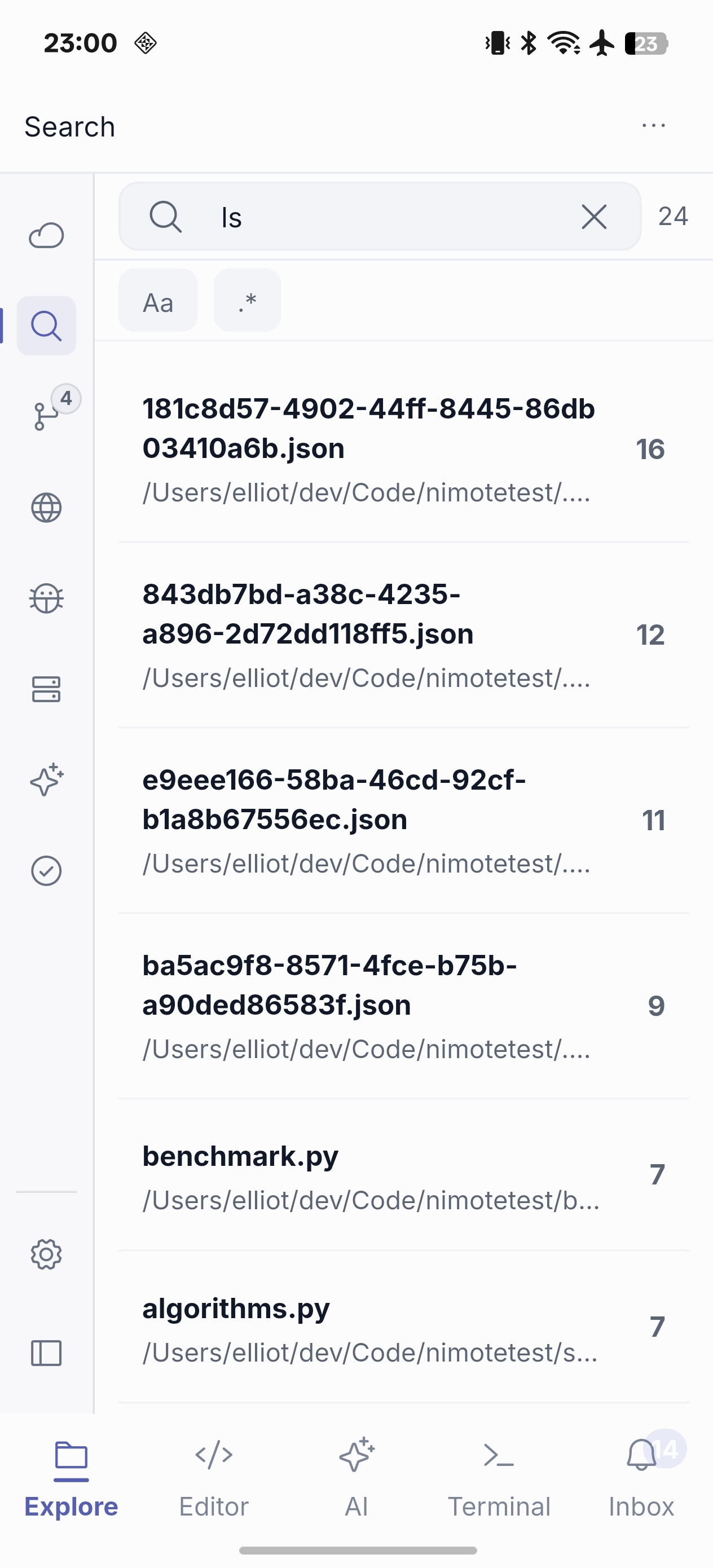 Global code search on NimoteCode for phone — phone
