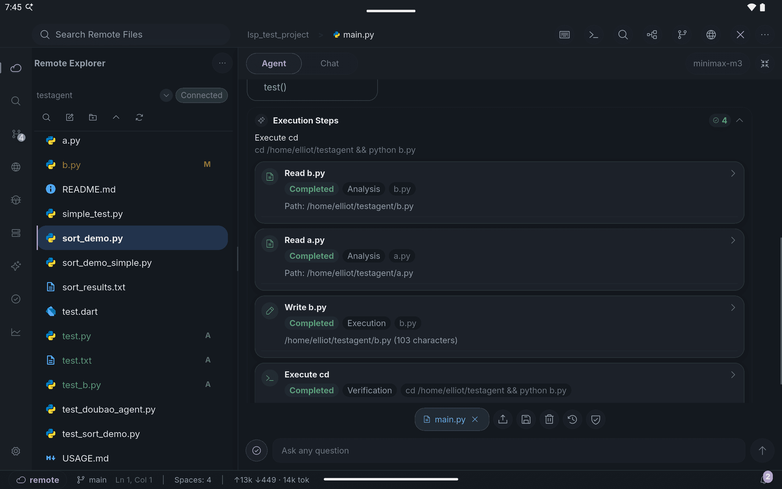 AI coding workspace — iPad