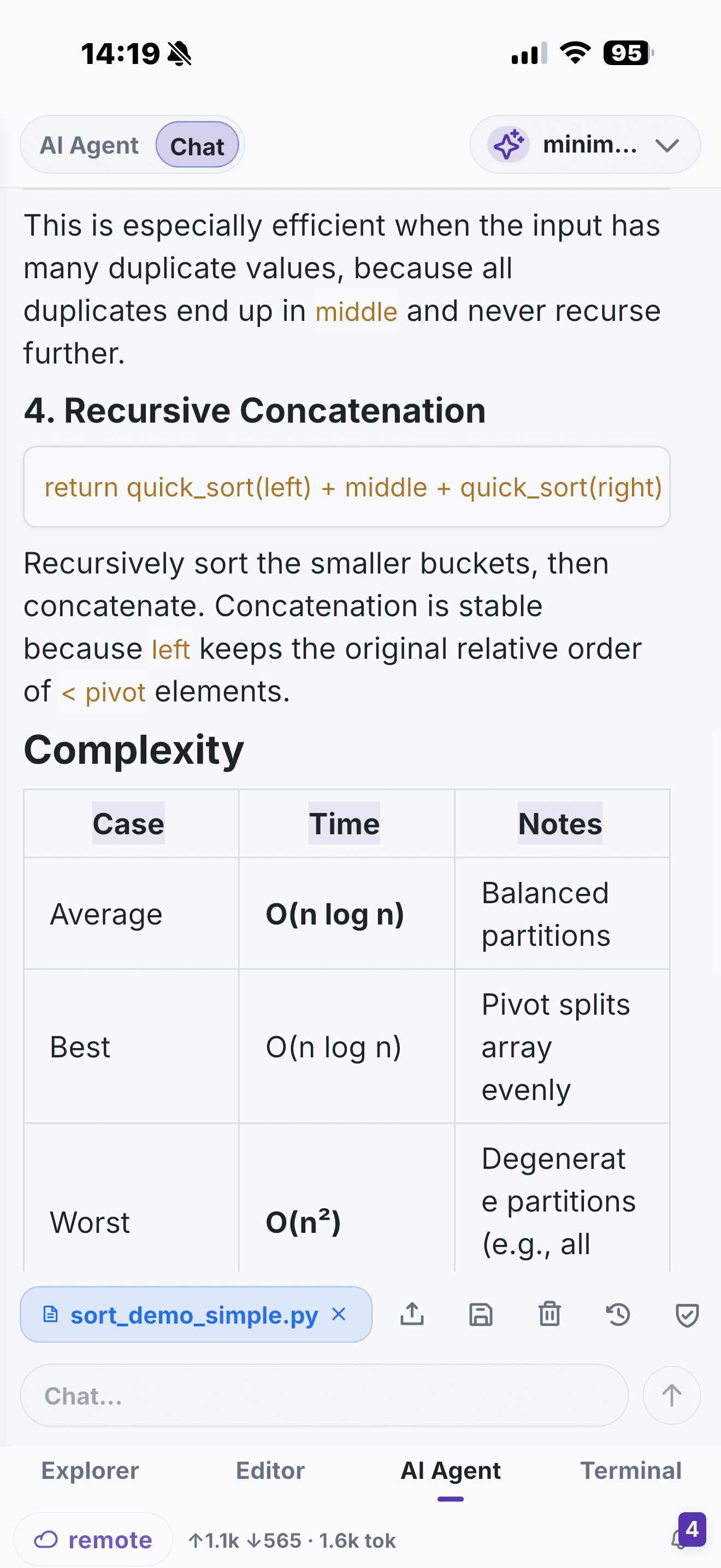 AI coding workspace — phone