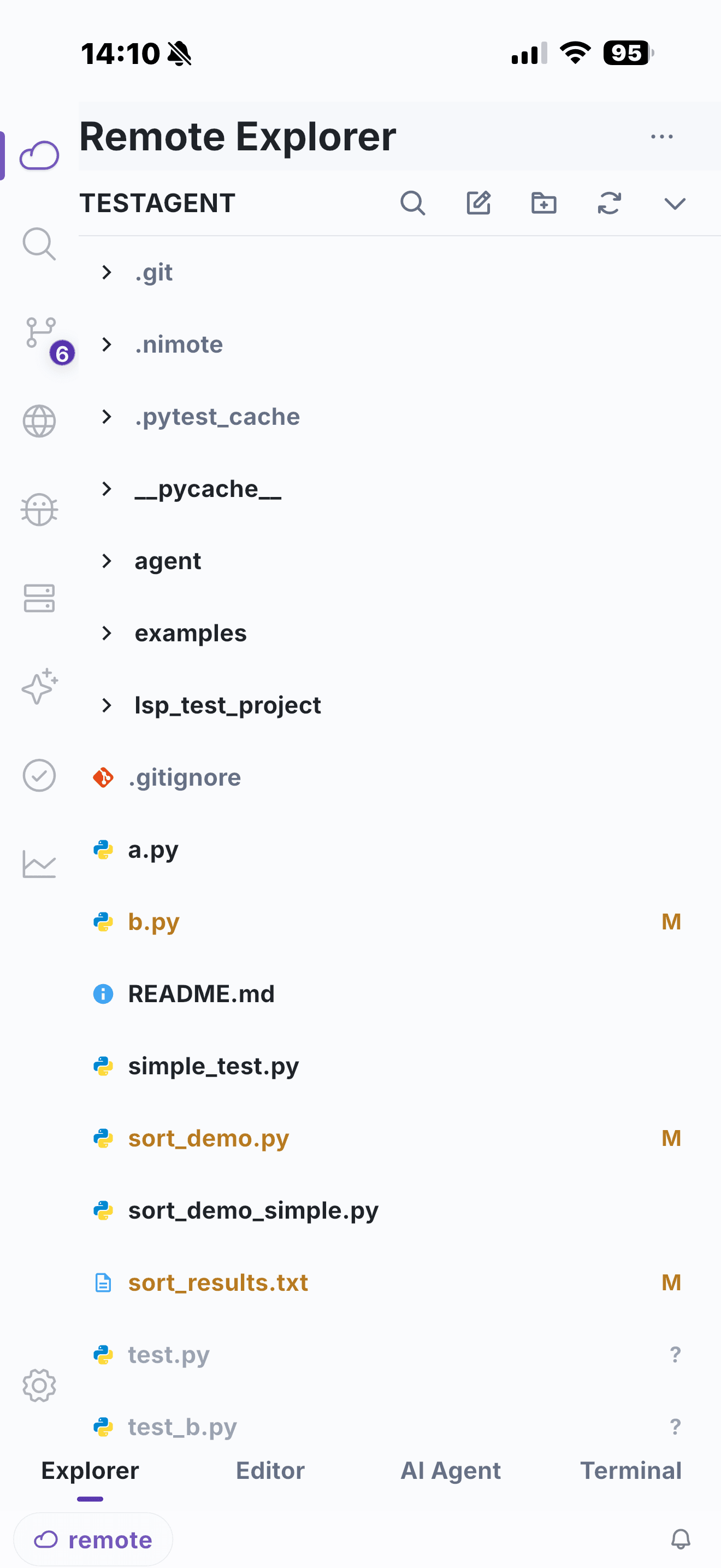 SSH IDE remote project — phone