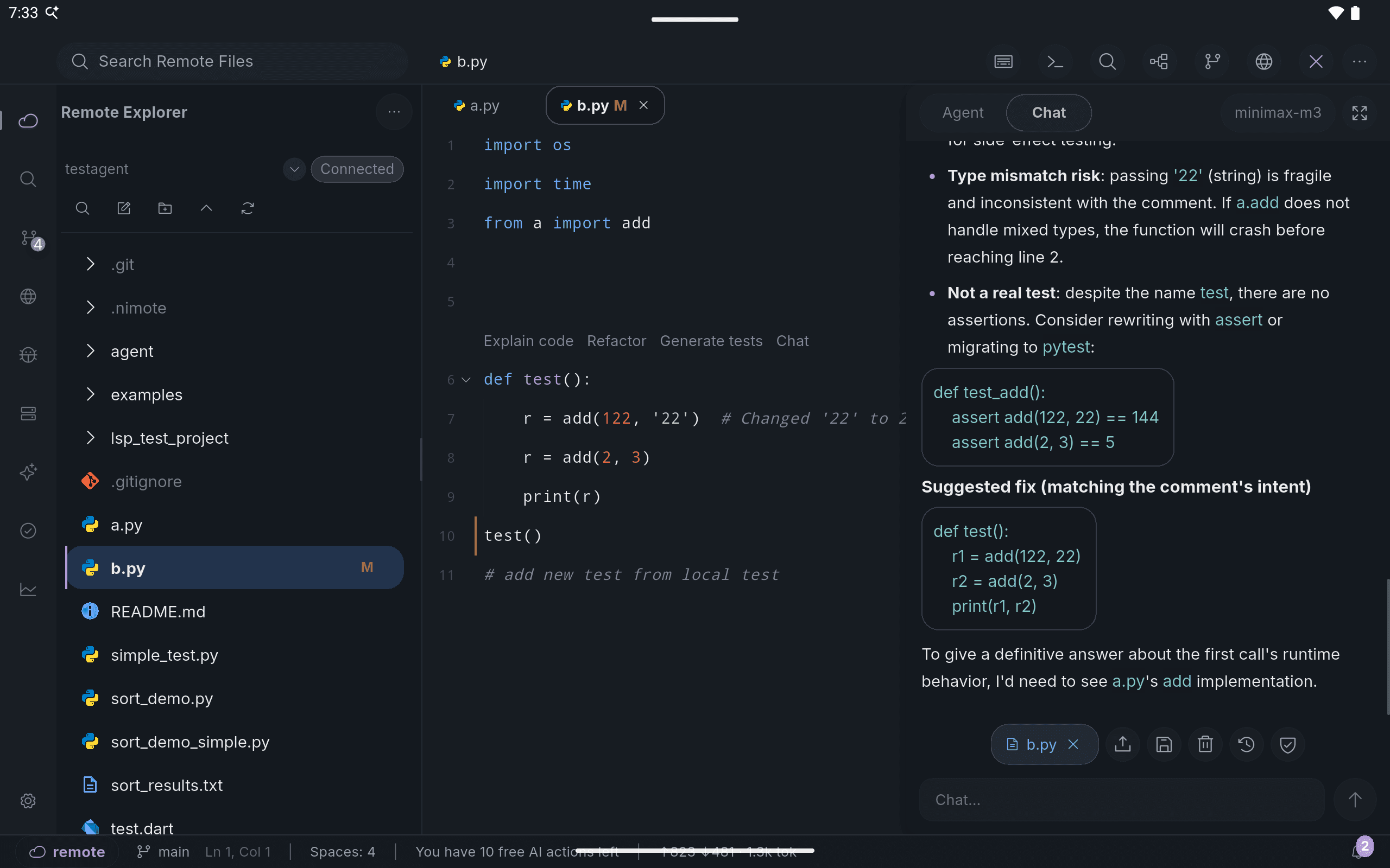 SSH IDE remote project — iPad