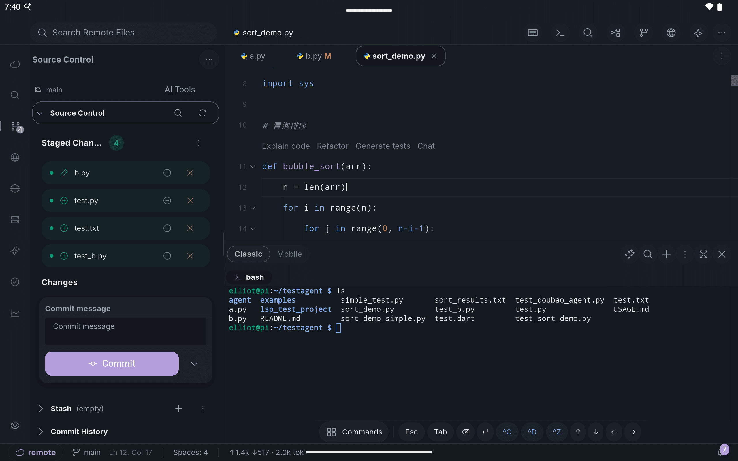 Terminal-first versus workspace-first comparison — iPad